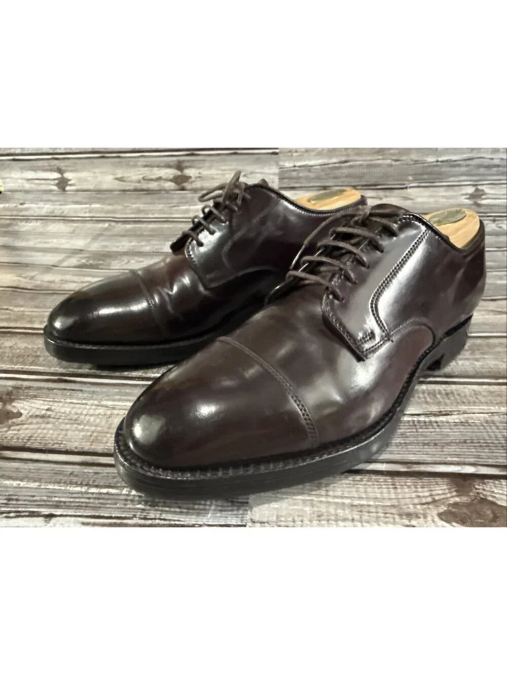 Brooks Brothers X Alden 00062 Shell Cordovan Plain Toe Shoes Sz 9 C Rare Vintage